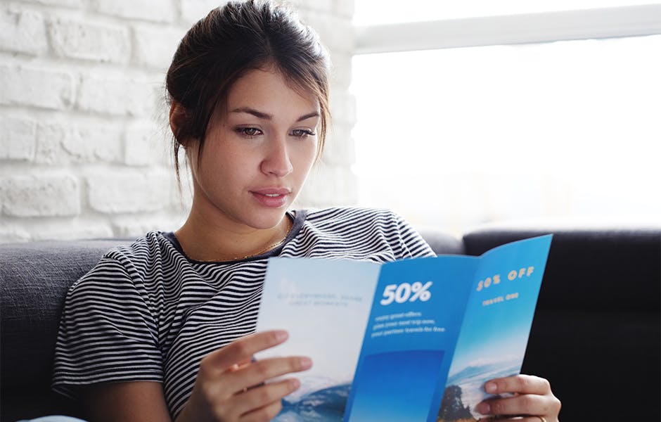 Keep your customers up-to-date with business changes with brochures and flyers.