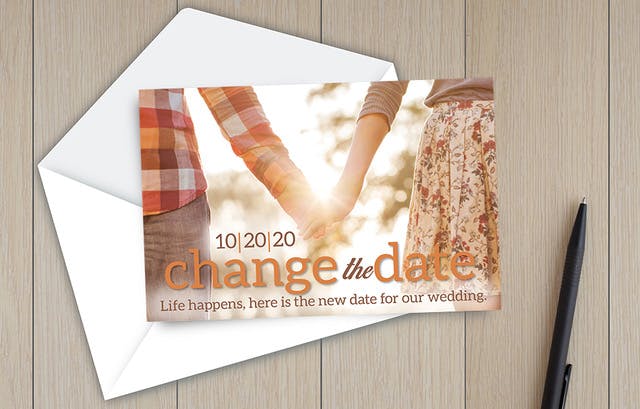 Event canceled or rescheduled. Use postcards to keep them up-to-date on changes.